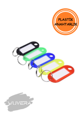 Wuvera Plastik Ekonomik Renkli Anahtarlık – İsim Yazmalı Etiketli (1 Adet)