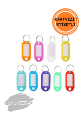 Wuvera Plastik Ekonomik Renkli Anahtarlık – İsim Yazmalı Etiketli (1 Adet)