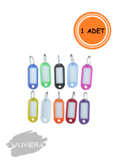 Wuvera Plastik Ekonomik Renkli Anahtarlık – İsim Yazmalı Etiketli (1 Adet)