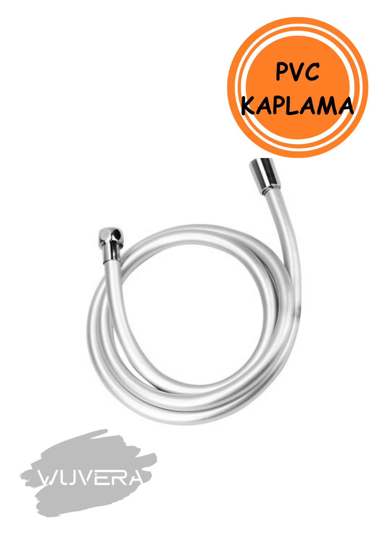 Wuvera Gri Paslanmaz Kopmaz Patlamaz Kaliteli PVC Duş Hortumu – Dayanıklılık ve Konfor Bir Arada!