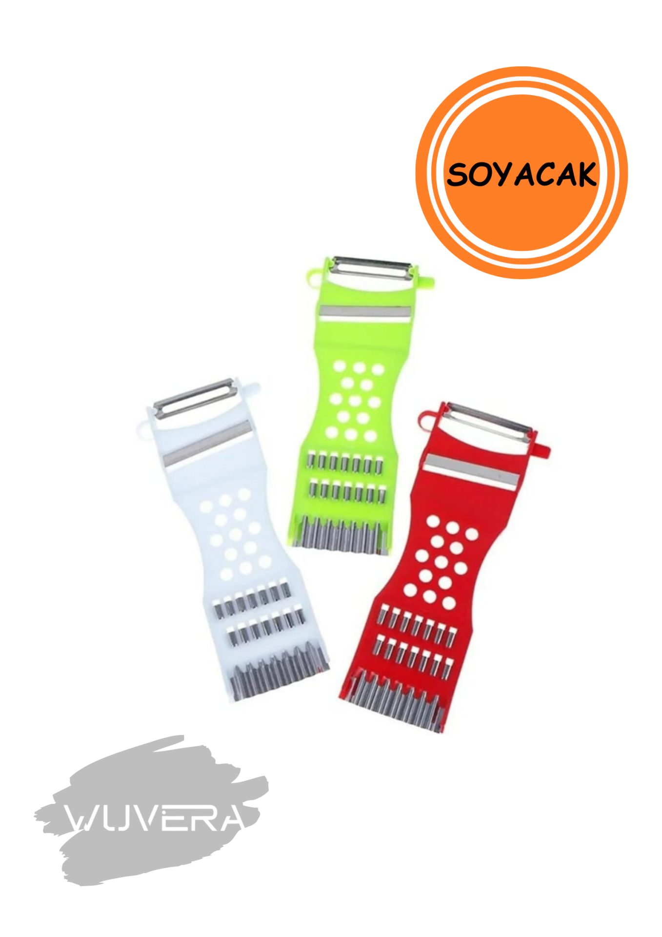 Wuvera 5’i 1 Arada Çok Fonksiyonlu Sebze Meyve Soyucu Dilimleyici – Mutfakta Pratiklik ve Hız!