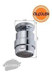 Wuvera Diş Dişli Oynar Başlıklı Tasarruflu Perlator - Su Tasarruflu, Kolay Kurulumlu (TOPTAN SATIŞ)