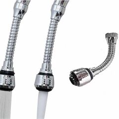 Wuvera Turbo Flex Plastik Hortumlu Esnek Ayarlanabilir Musluk Başlığı - 2 Aşamalı, Su Tasarruflu, Kolay Kurulumlu (TOPTAN SATIŞ)
