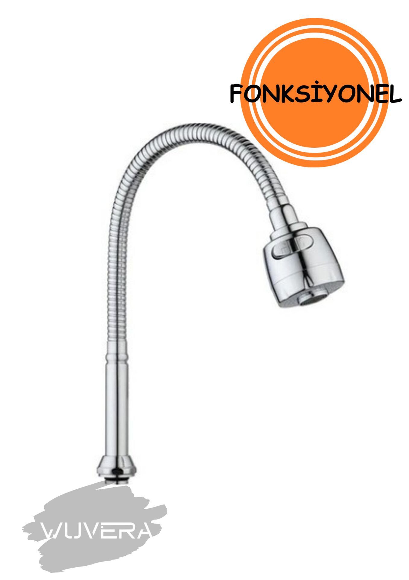 Wuvera Oynar Başlıklı 2 Krom Kubar Fonksiyonlu Spiral Musluk Başlığı - Su Tasarruflu, Kolay Kurulumlu (TOPTAN SATIŞ)