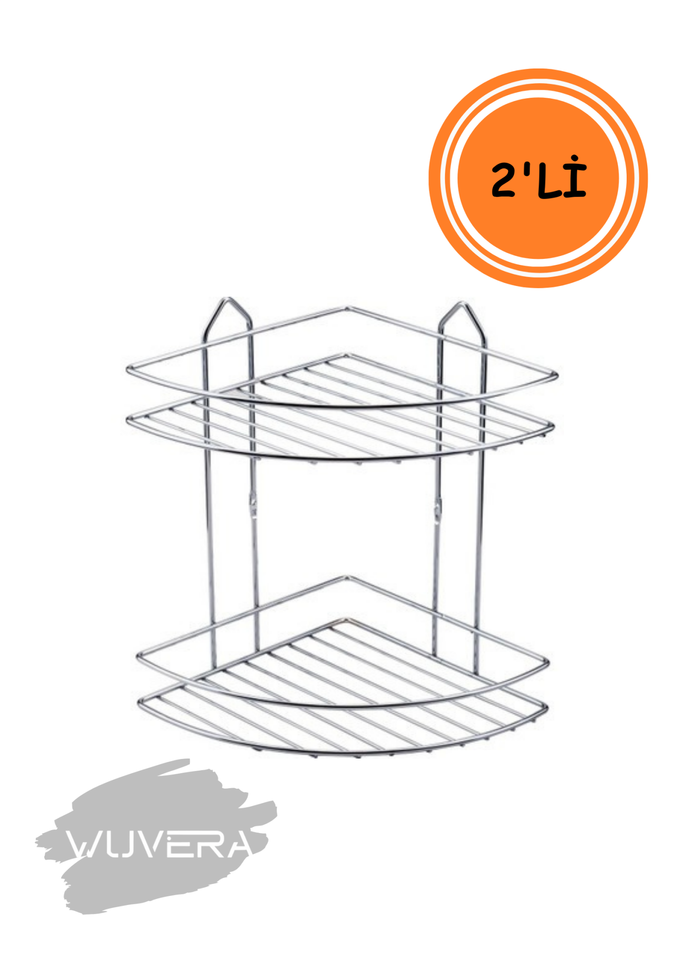 Wuvera Paslanmaz Krom 2 Katlı Banyo Köşeliği – Şampuanlık Köşelik Banyo Rafı – Banyonuzda Şıklık ve Pratiklik!