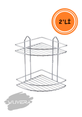 Wuvera Paslanmaz Krom 2 Katlı Banyo Köşeliği – Şampuanlık Köşelik Banyo Rafı – Banyonuzda Şıklık ve Pratiklik!