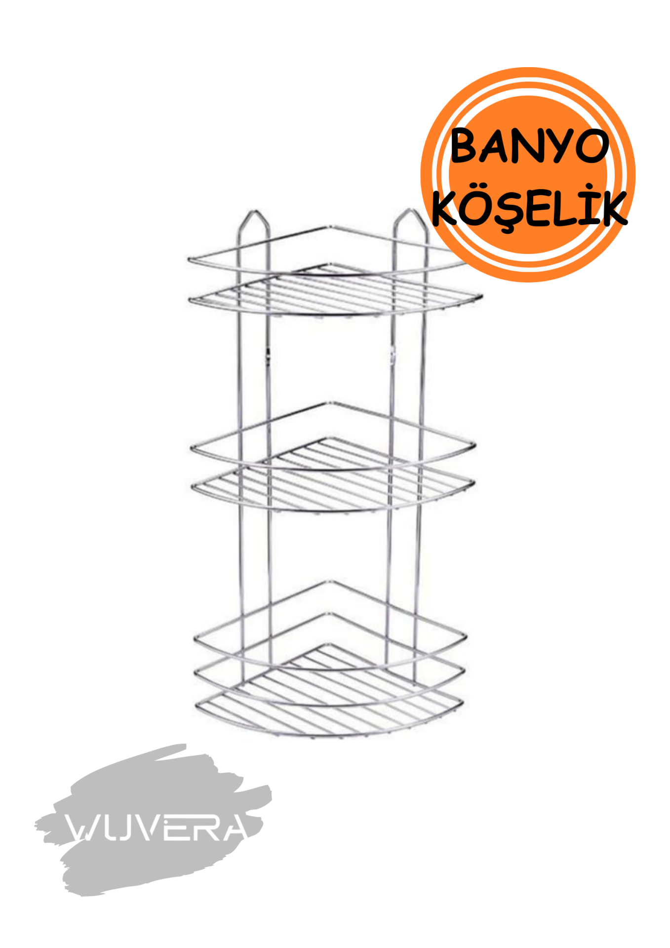 Wuvera Paslanmaz Krom 3 Katlı Banyo Köşeliği – Şampuanlık Köşelik Banyo Rafı – Banyonuzda Şıklık ve Pratiklik!
