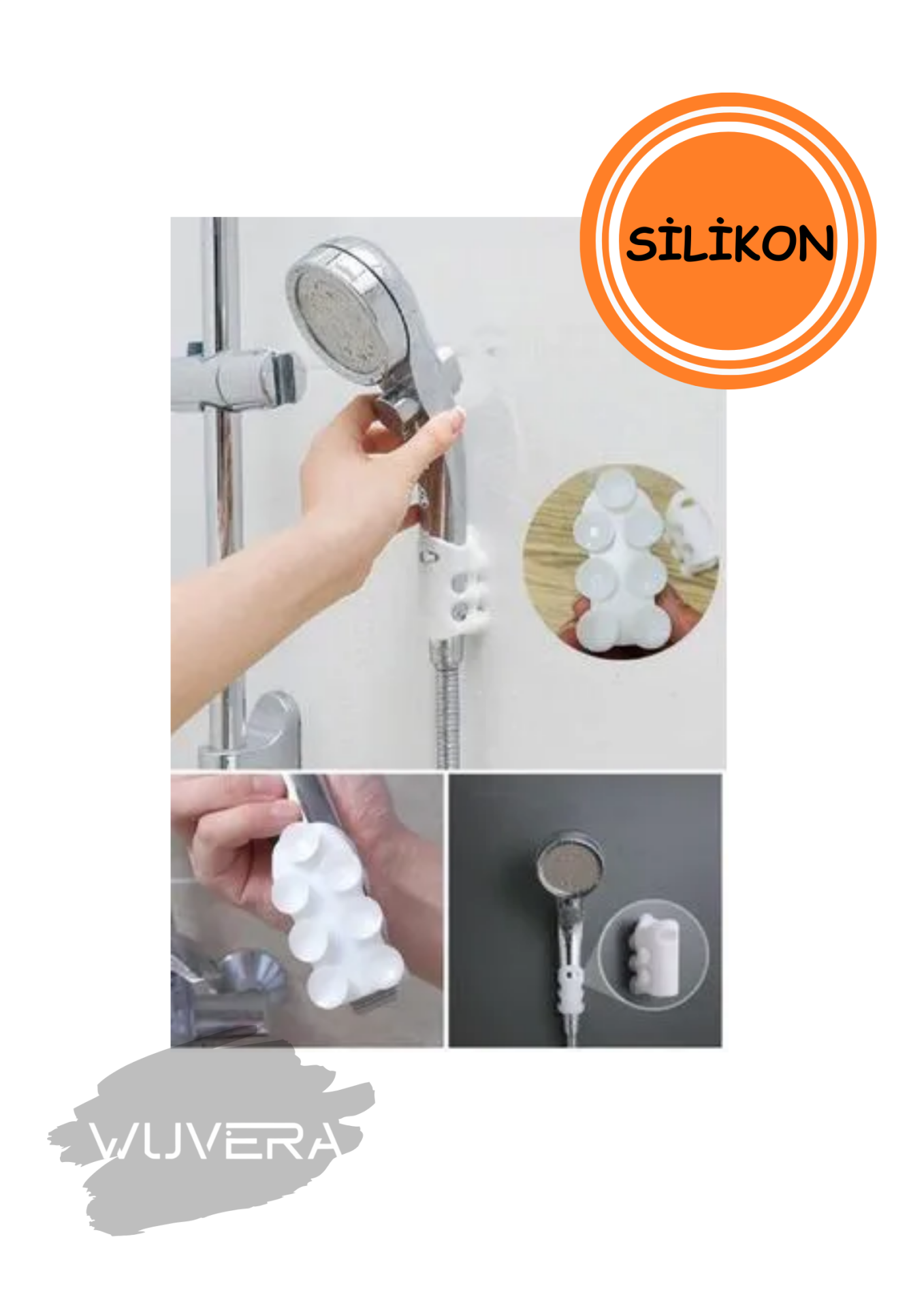 Wuvera 7 Vantuzlu Su Geçirmez Banyo Duş Başlığı Askısı – Dayanıklı ve Pratik Çözüm!