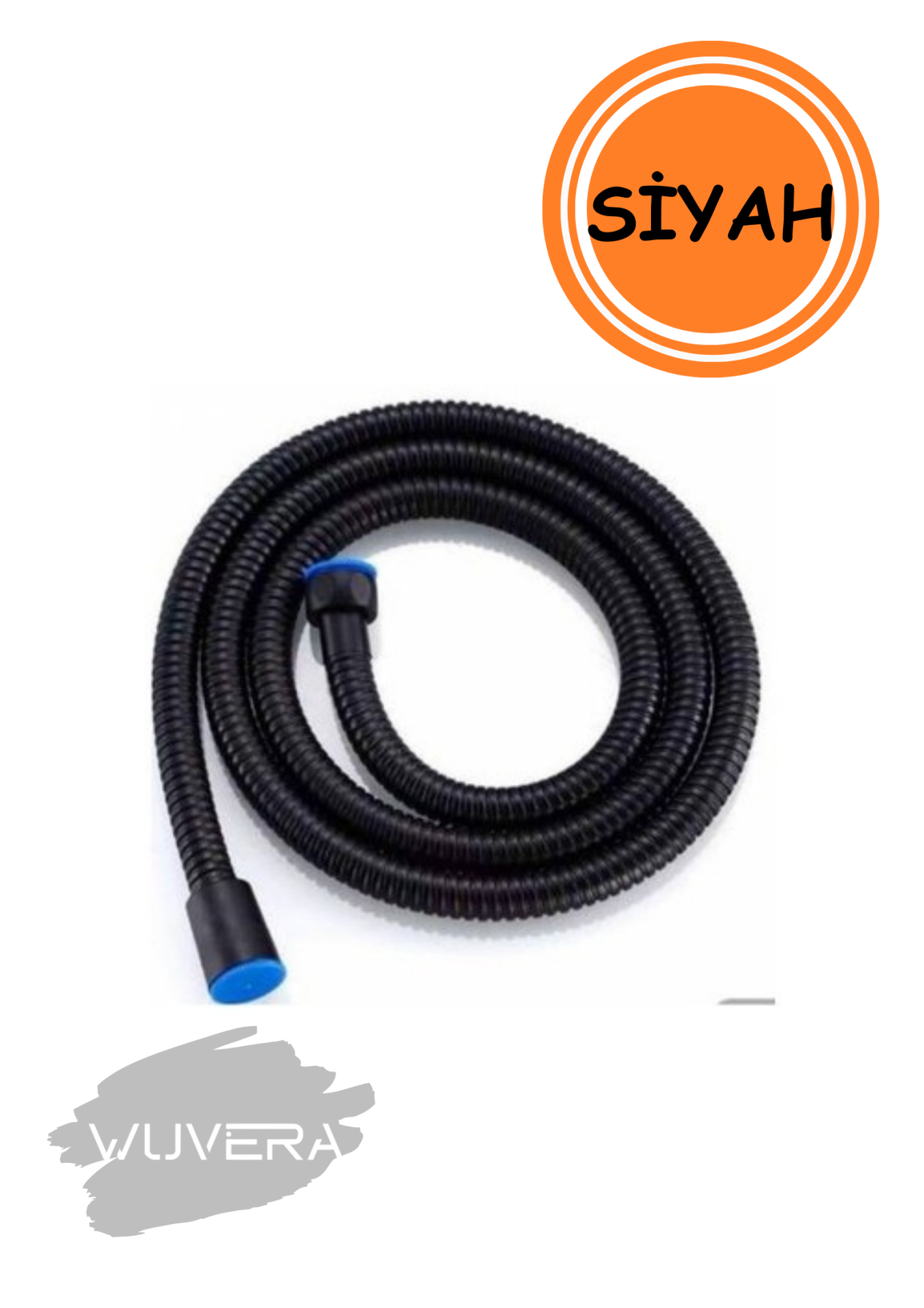 Wuvera Siyah Duş Hortumu 150 cm | Dayanıklı ve Esnek Tasarım ile Sorunsuz Duş Deneyimi