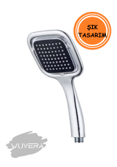 WUVERA Siyah Kare Banyo Duş Başlığı
