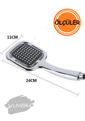 WUVERA Siyah Kare Banyo Duş Başlığı