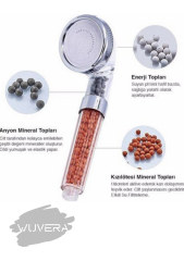 WUVERA Su Tasarruflu Arıtmalı Filtreli Mineralli ve Basınçlı Duş Başlığı(1.kalite)