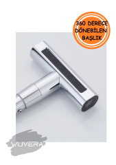 Wuvera 4 Fonksiyonlu 360° Dönebilen Şelale Basınçlı Musluk Başlığı