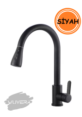 Wuvera Siyah Spiralli Mutfak Eviye Bataryası – Modern ve Pratik Mutfak Çözümü!