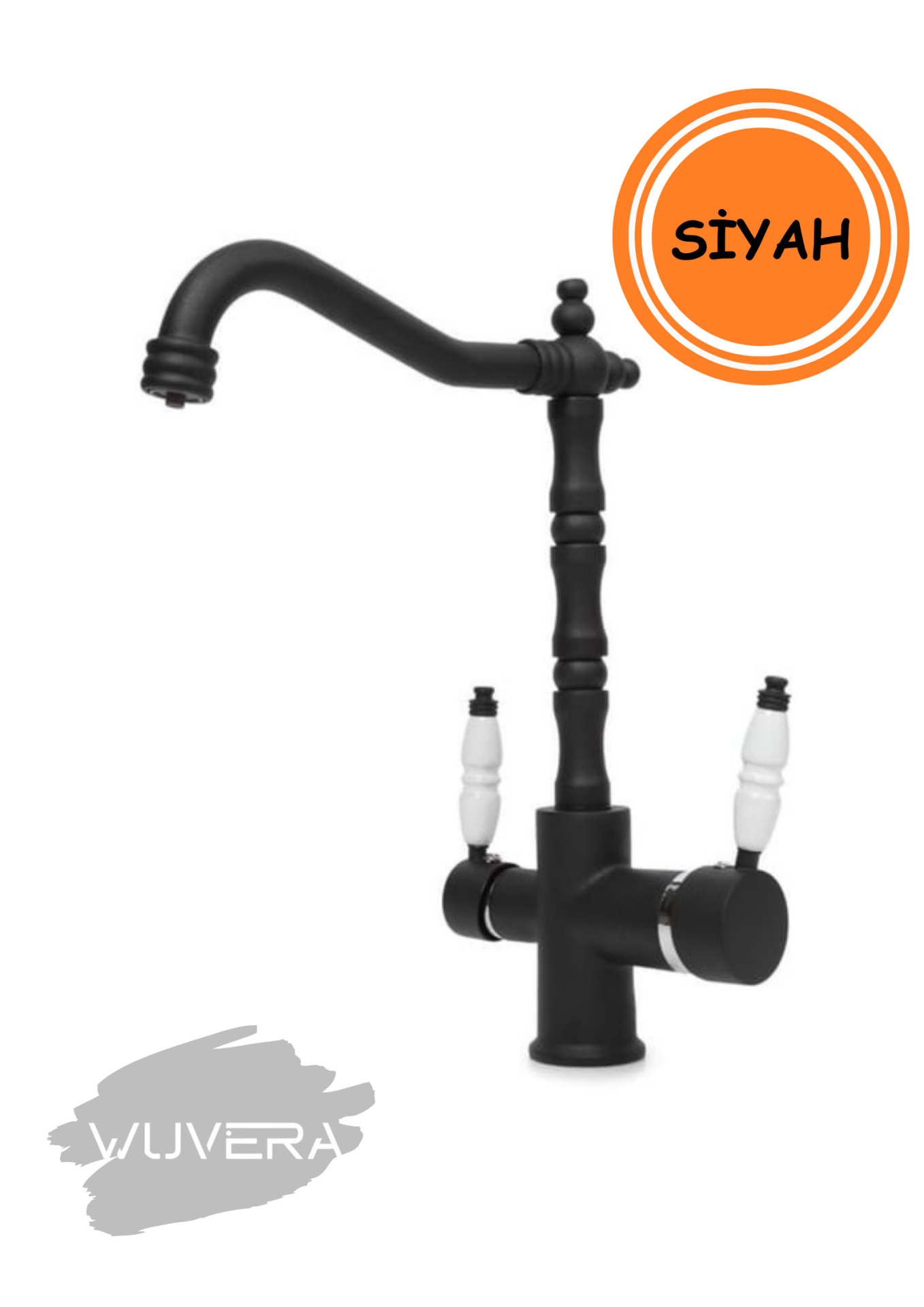 Wuvera Siyah Arıtmalı Vintage Mutfak Bataryası – Rustik Tasarım ile Şıklık ve Sağlık Bir Arada!