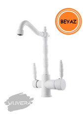 Wuvera Beyaz Arıtmalı Vintage Mutfak Bataryası – Rustik Tasarım ile Şıklık ve Sağlık Bir Arada!