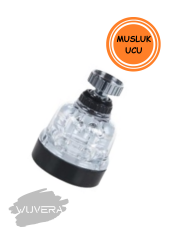 WUVERA Şeffaf 3 Fonksiyonlu Tasarruflu 360 Derece Döner Mutfak Lavabo Başlığı Musluk Ucu