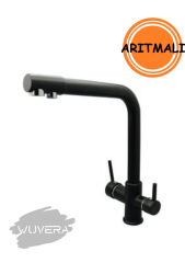 Wuvera Siyah 3 Yollu Arıtmalı Mutfak Bataryası – Sağlıklı Su ve Modern Şıklık