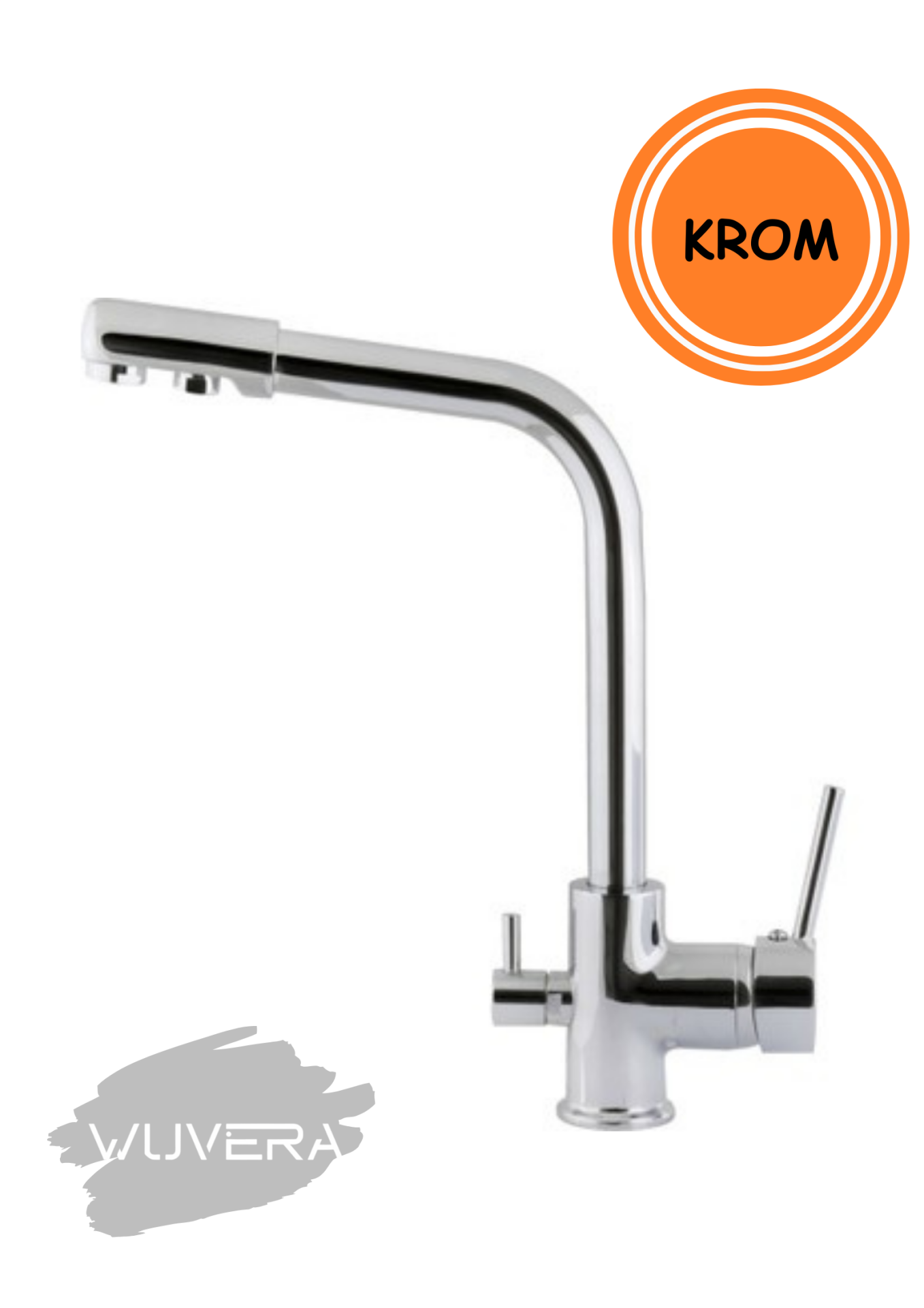 Wuvera 3 Yollu Arıtmalı Krom Mutfak Bataryası – Sağlık ve Tasarım Bir Arada