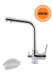Wuvera 3 Yollu Arıtmalı Krom Mutfak Bataryası – Sağlık ve Tasarım Bir Arada