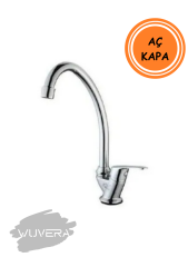 Wuvera Tek Çıkışlı Batarya – Mermer/Granit Tezgahlar İçin, Pirinç Gövde & Krom Kaplama