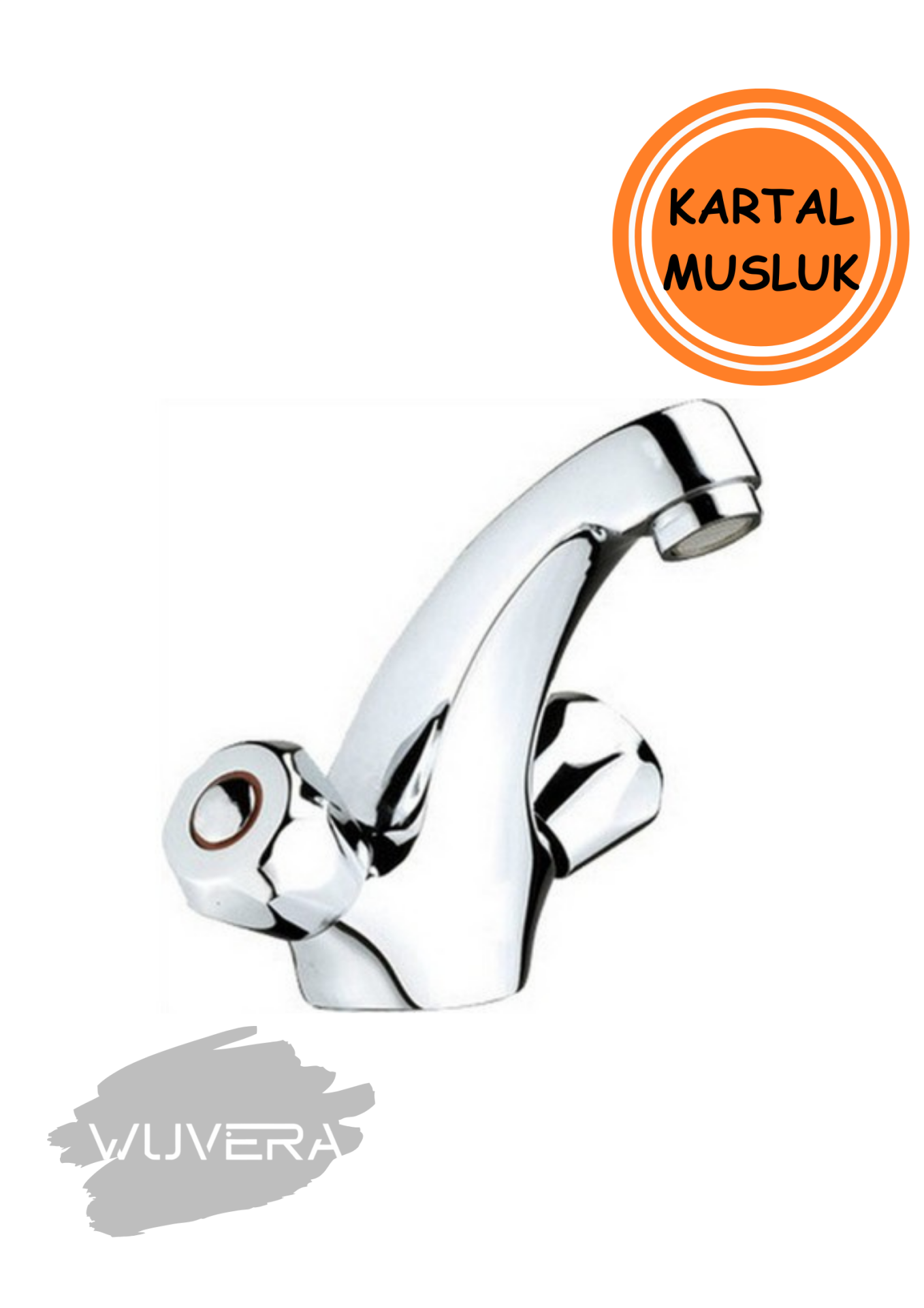 Wuvera Kartal Lavabo Bataryası – Çift Çıkışlı, Pirinç Gövde & Dayanıklı Tasarım