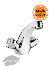 Wuvera Kartal Lavabo Bataryası – Çift Çıkışlı, Pirinç Gövde & Dayanıklı Tasarım