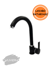 Wuvera Siyah Delta Lavabo Bataryası – Mat Siyah, Dayanıklı, Aç-Kapa Mekanizmalı Lavabo Bataryası