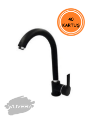 Wuvera Siyah Delta Lavabo Bataryası – Mat Siyah, Dayanıklı, Aç-Kapa Mekanizmalı Lavabo Bataryası
