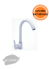 Wuvera Beyaz Delta Lavabo Bataryası – Mat Beyaz, Dayanıklı, Aç-Kapa Mekanizmalı Lavabo Bataryası