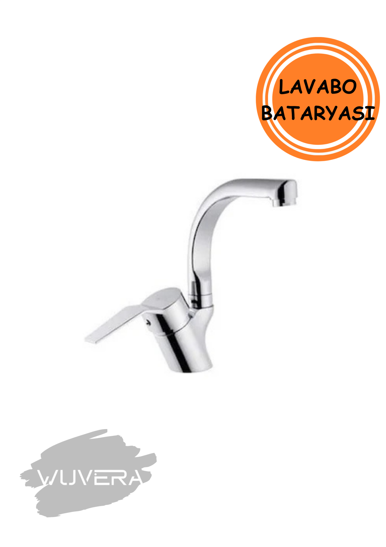 Wuvera Spectre Kuğu Lavabo Bataryası – Pirinç Gövde, Krom Kaplama & Ergonomik Tasarım