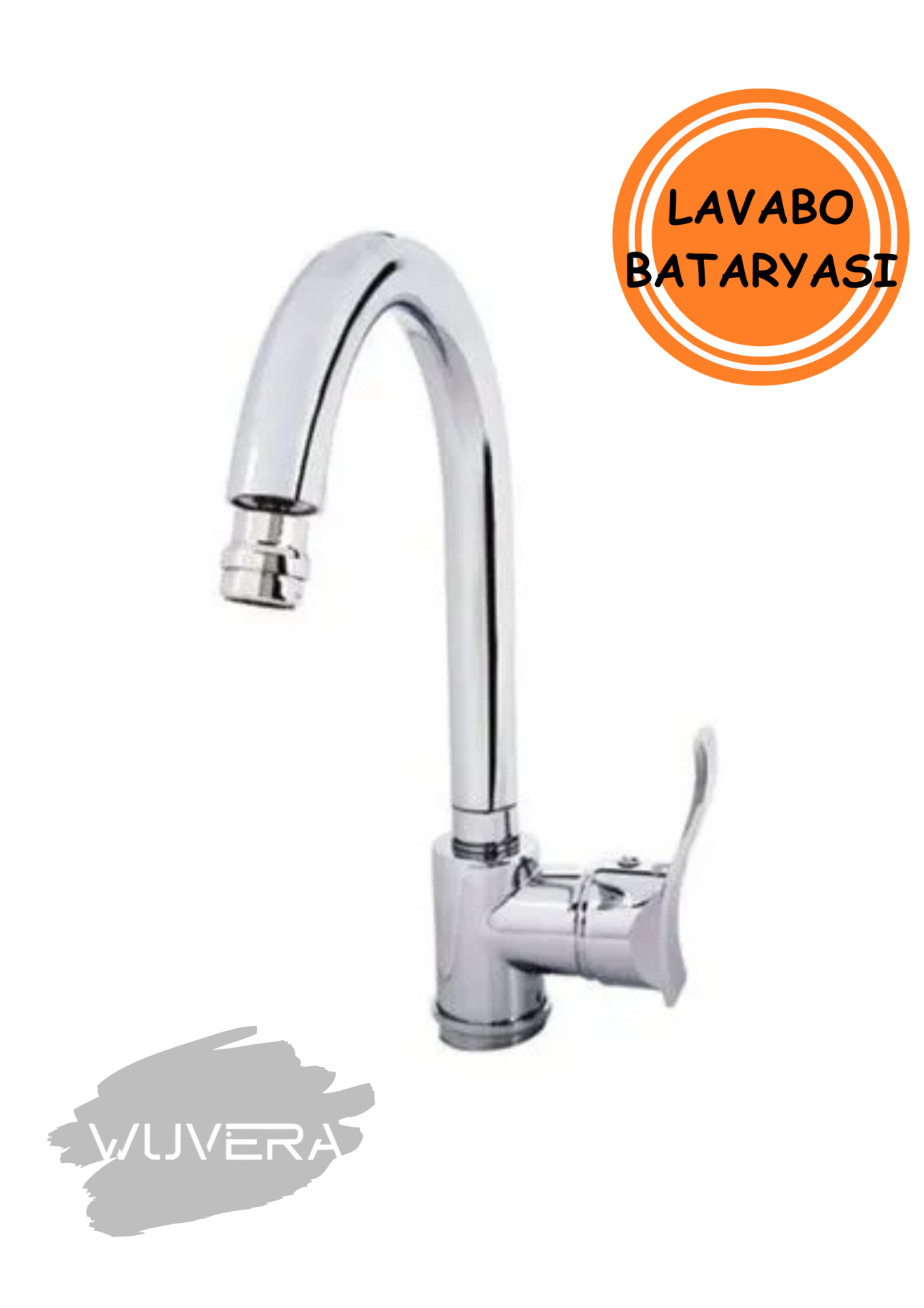 Wuvera Galaxy Serisi TSE Belgeli Lavabo Bataryası – 40 mm Kartuş, Tezgah Üstü Montaj & Oynar Perlâtör