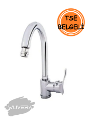 Wuvera Galaxy Serisi TSE Belgeli Lavabo Bataryası – 40 mm Kartuş, Tezgah Üstü Montaj & Oynar Perlâtör