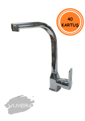 Wuvera Pramit Serisi TSE Belgeli Lavabo Bataryası – 40 mm Kartuş, Tezgah Üstü Montaj & Kuğu Boru Tasarım