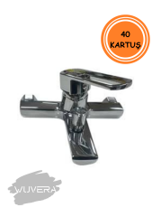 Wuvera Pramit Serisi TSE Belgeli Banyo Bataryası – 40 mm Kartuş, Duvar Montaj & Krom Kaplama