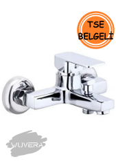 Wuvera Neptün Serisi 40 Kartuşlu Kare Form TSE Belgeli Duvara Montaj Banyo Bataryası