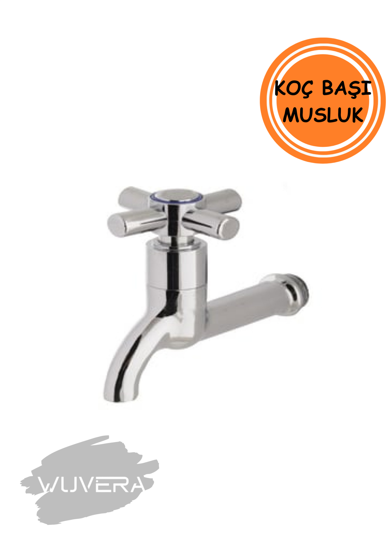 Wuvera TSE Belgeli Koç Başı Aç/Kapa Musluk – 1/2” Dişli Duvar Bağlantılı Pirinç Gövde