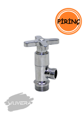 Wuvera TSE Belgeli Koç Başı Aç/Kapa Musluk – 1/2” Dişli Duvar Bağlantılı Pirinç Gövde