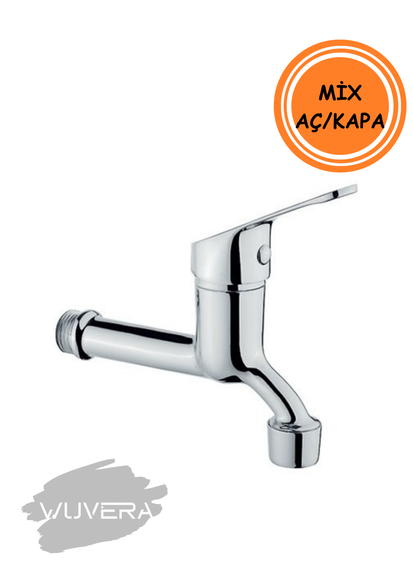 Wuvera Mix Aç/Kapa Ara Musluk – TSE Belgeli, %100 Pirinç Gövde & Parlak Krom Kaplama
