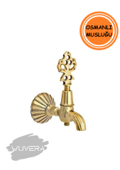 Wuvera Nostaljik Osmanlı Musluğu – %100 Pirinç Gövde, Krom Kaplama & Pirinç Salmastra | Hamam, Kurna ve Sauna Uyumlu