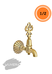 Wuvera Nostaljik Osmanlı Musluğu – %100 Pirinç Gövde, Krom Kaplama & Pirinç Salmastra | Hamam, Kurna ve Sauna Uyumlu