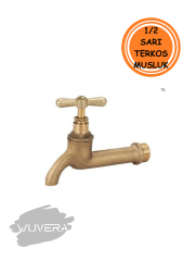 Wuvera 1/2” Sarı Terkos Musluğu – %100 Pirinç Gövde, Yüksek Basınç Dayanımı & Paslanmaz Tasarım