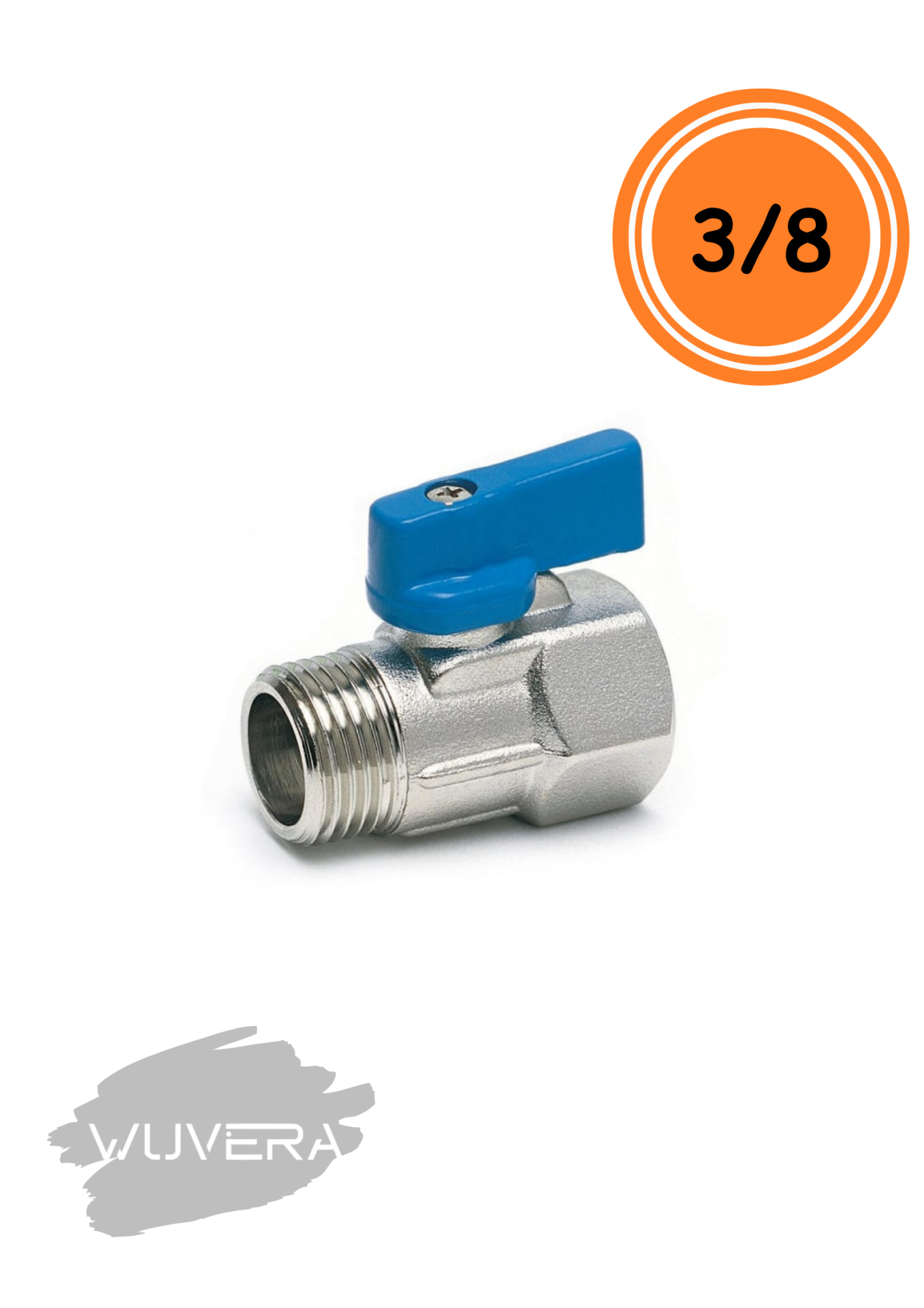 Wuvera 3/8” Mini Küresel Vana – %100 Pirinç Gövde, Kompakt Tasarım & 25 Bar Basınç Dayanımı