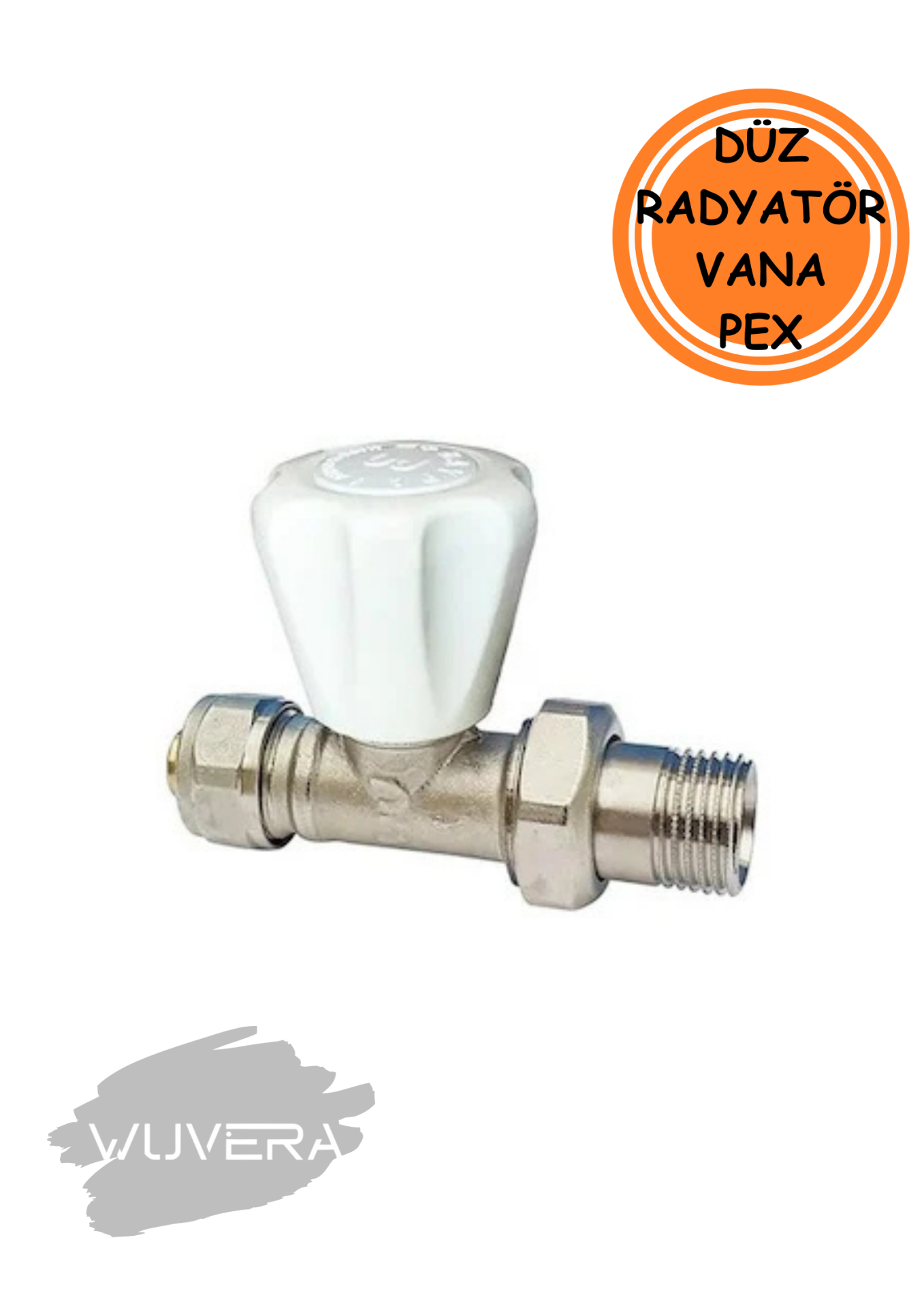 Wuvera Düz PEX Radyatör Vanası – Termostatik Olmayan, Pratik ve Güvenli