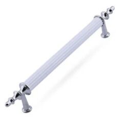 WUVERA Gündüz Kulp Mobilya Mutfak Dolabı Çekmece Dolap Kulpları Kapak Kulpu Kulbu Beyaz Krom 96 mm