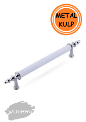 WUVERA Gündüz Kulp Mobilya Mutfak Dolabı Çekmece Dolap Kulpları Kapak Kulpu Kulbu Beyaz Krom 128 mm