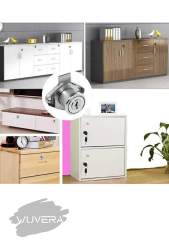 WUVERA Oval Çekmece Kilidi Kapak Dolap Posta Kutusu Kilit 2 Anahtarlı