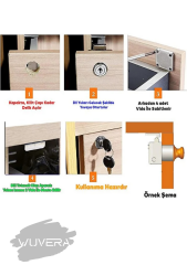 WUVERA Oval Çekmece Kilidi Kapak Dolap Posta Kutusu Kilit 2 Anahtarlı