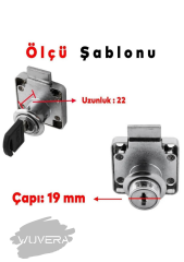 WUVERA Kare Çekmece Kilidi Kapak Dolap Posta Kutusu Kilit 2 Anahtarlı