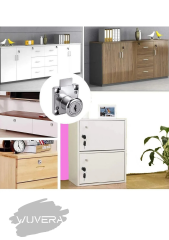 WUVERA Kare Çekmece Kilidi Kapak Dolap Posta Kutusu Kilit 2 Anahtarlı